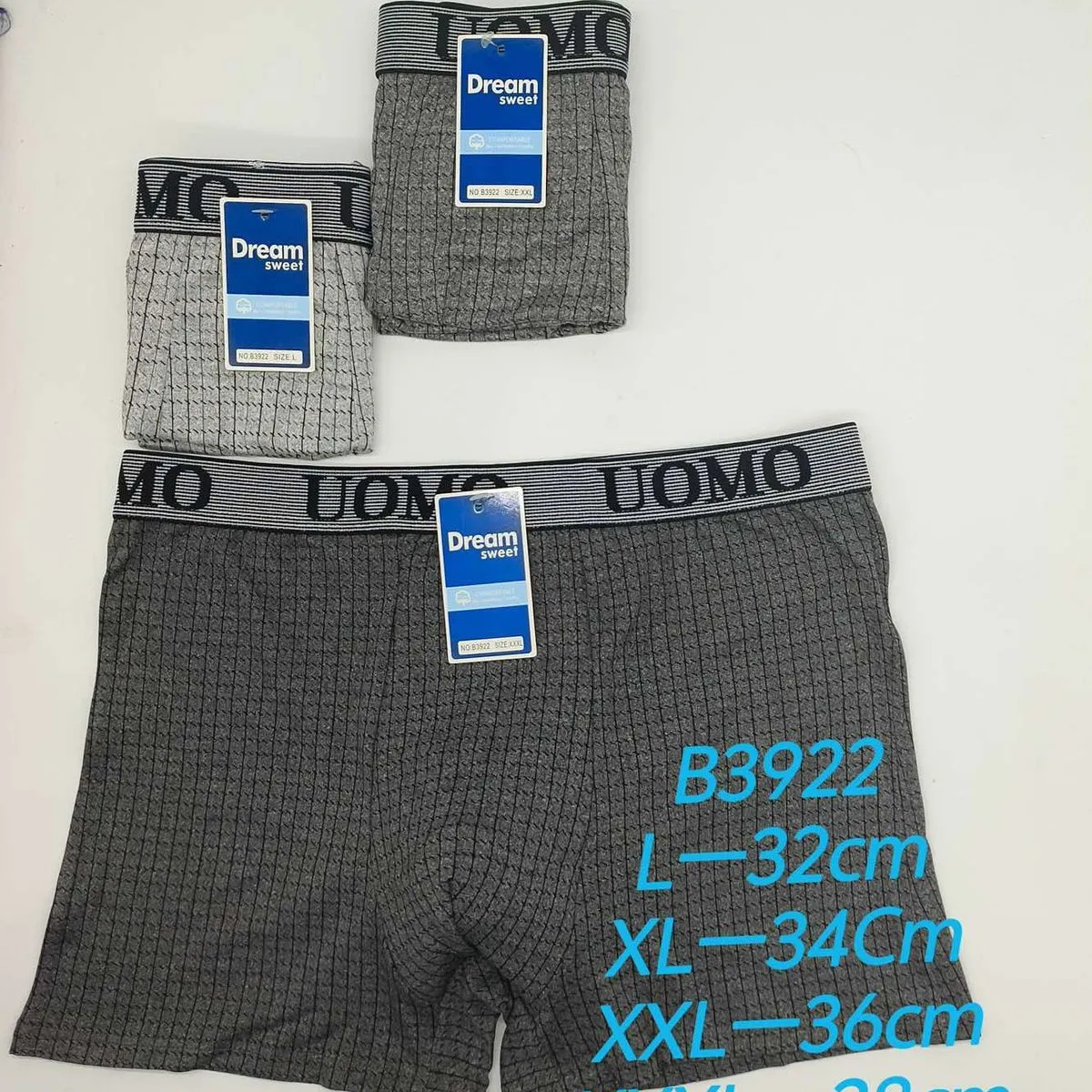 Bokserki męskie szare UOMO szwedowe L-XXXXL