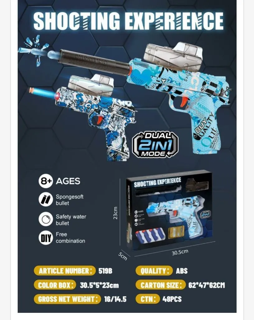 Zabawki Pistolety Dual 2w1 Shooting Experience