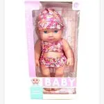 Lalka Baby Doll w kwiecistym kostiumie kąpielowym
