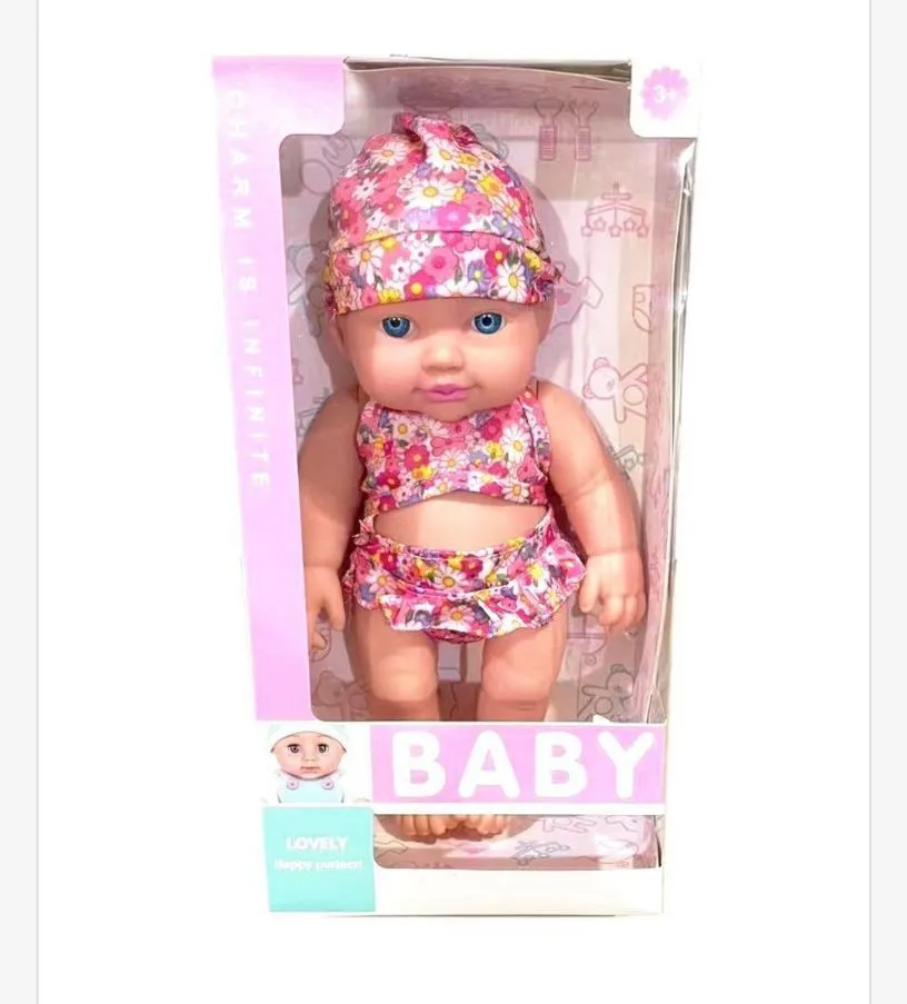 Lalka Baby Doll w kwiecistym kostiumie kąpielowym