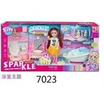 Zabawkowy zestaw lalka Sparkle Bella z łazienką