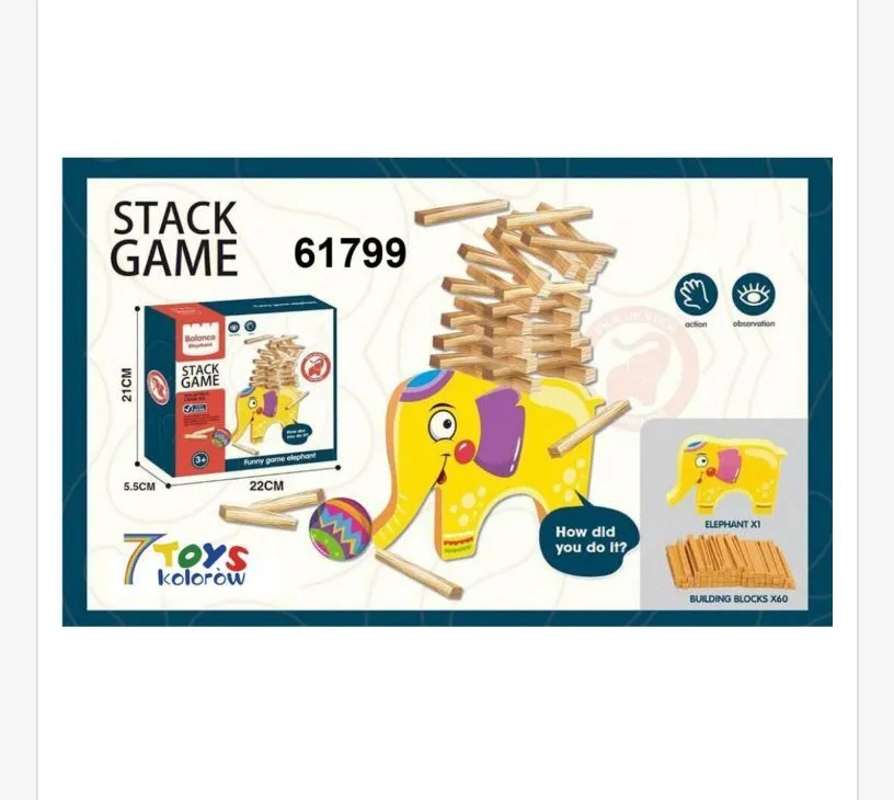 Stack Game Jenga z motywem słonia 7Toys 61799