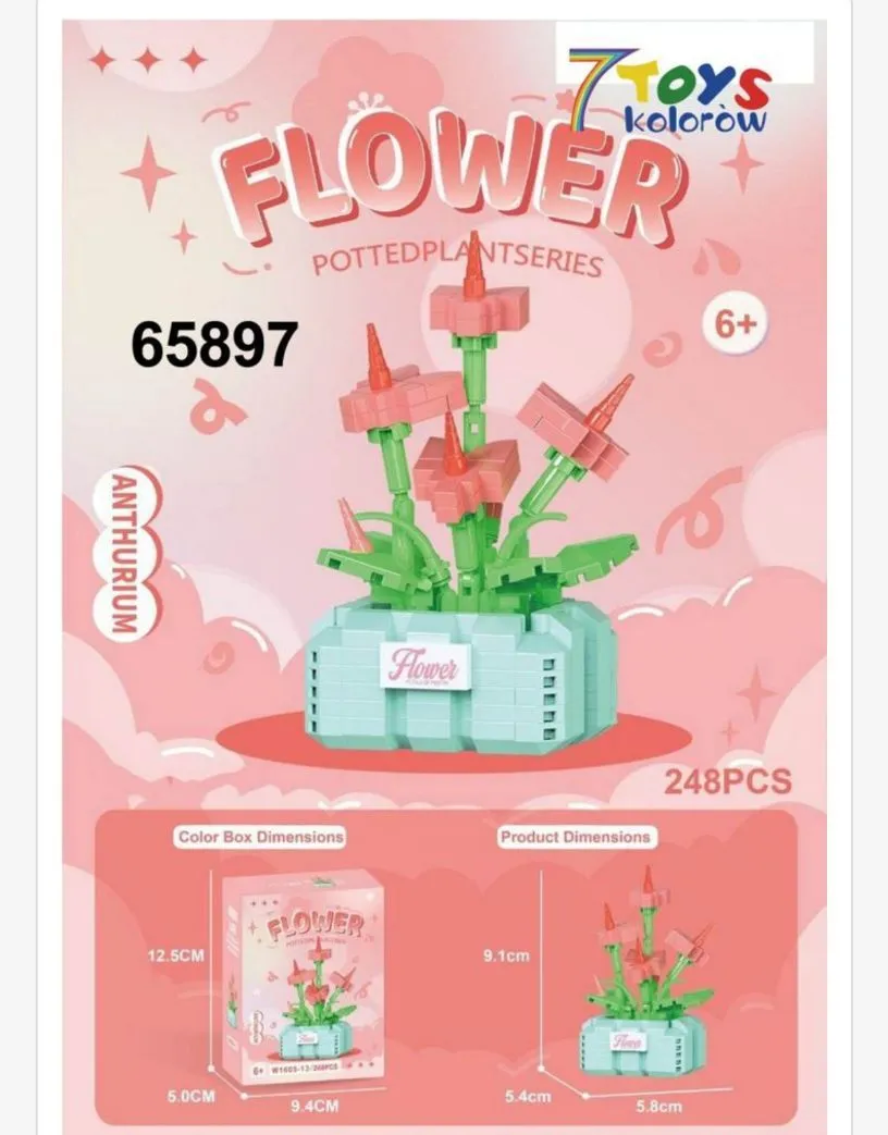 Klocki Flower Pot Plant Series Kwiaty 248 elementów