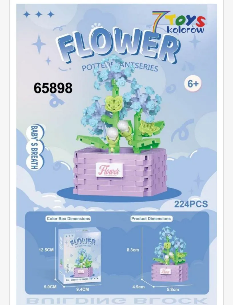 Klocki Kwiaty Flower Pot Series 224PCS 6+