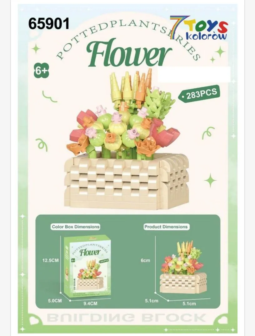 Klocki drewniane Kwiaty w doniczce 65901 283 pcs