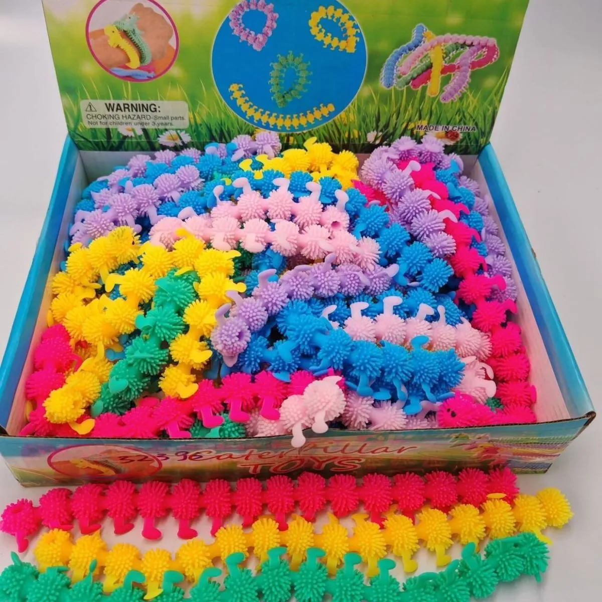 Zabawki Pop It Caterpillar kolorowe 50 szt