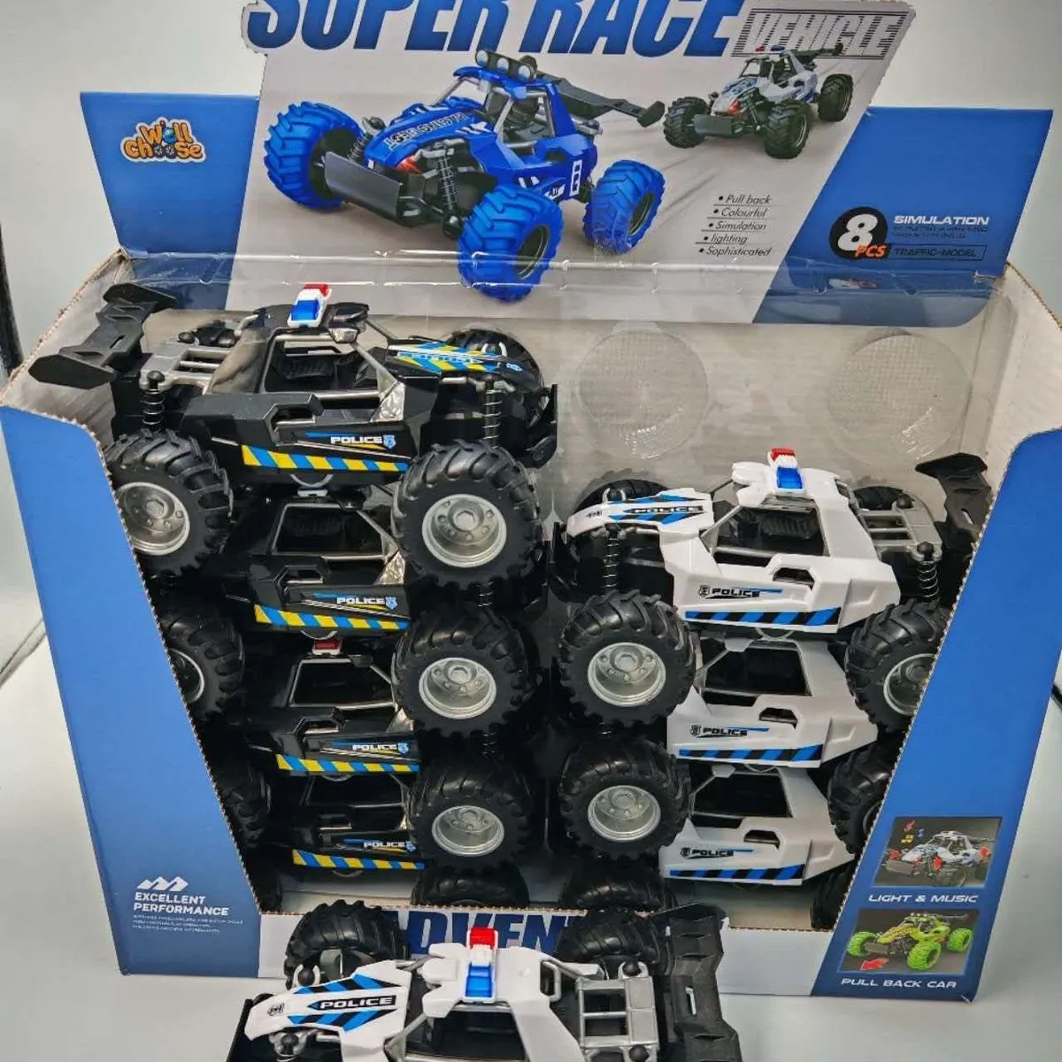 Zabawka Samochód Super Race Policyjny Monster Truck