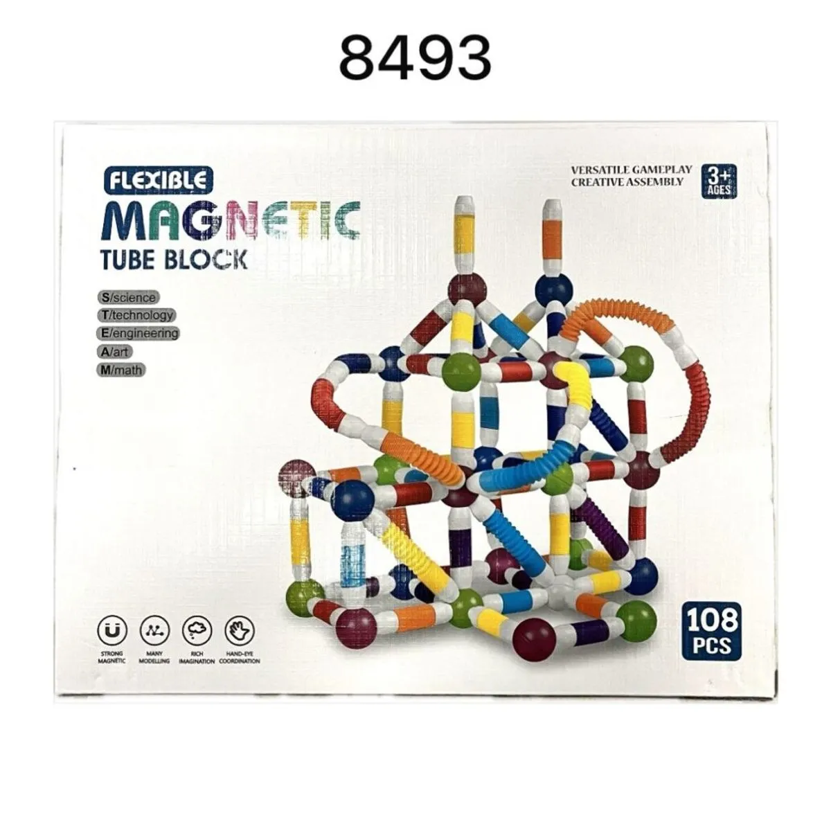 Zabawki Magnetyczne Flexible Tube Block 108PCS