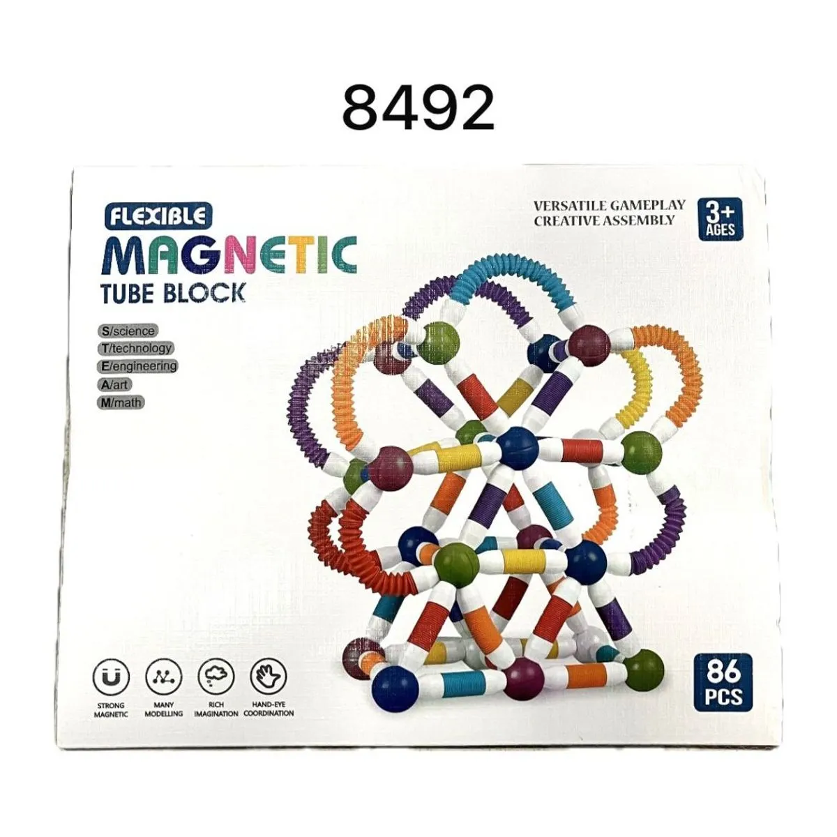 Zabawki Magnetyczne Flexible Tube Block 86 PCS 8492