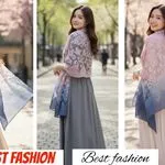 Szaliki damskie Best Fashion gradient granatowo-różowe