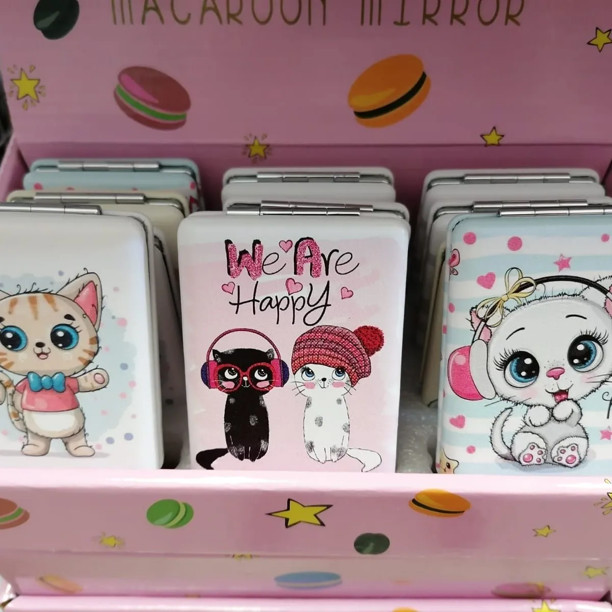 Lusterko Kosmetyczne Macaroon Mirror z kotkami