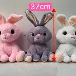 Maskotka Pluszowa Królik 37cm Różowy/Szary/Biały