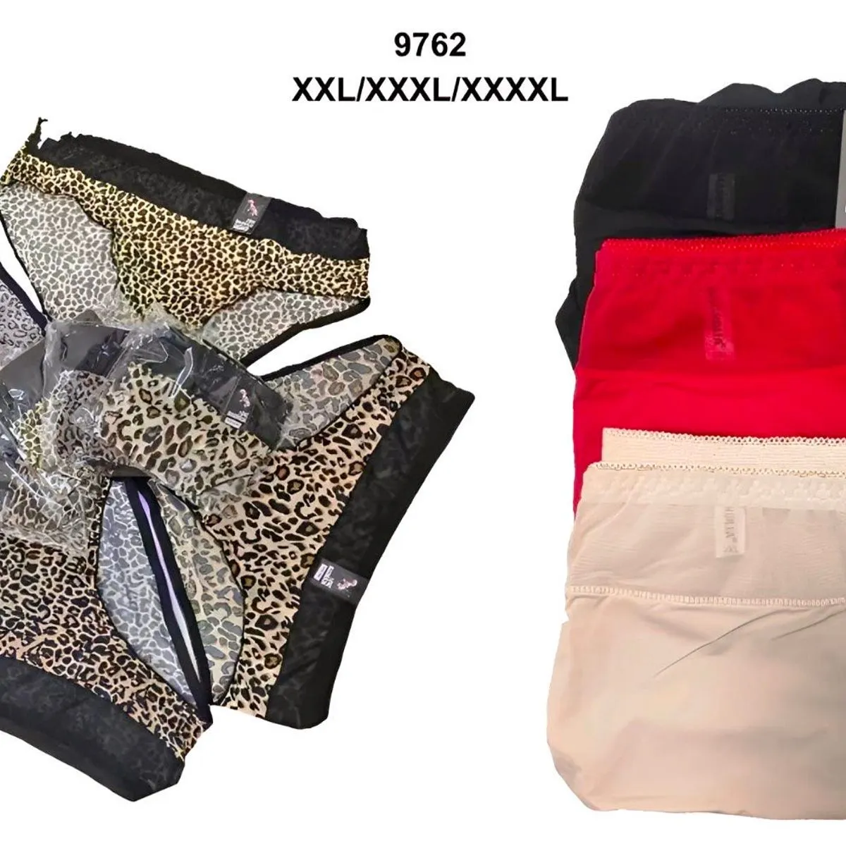 Majtki damskie rozmiar XXL-XXXXL, wz. lampart, 5 szt. 9762
