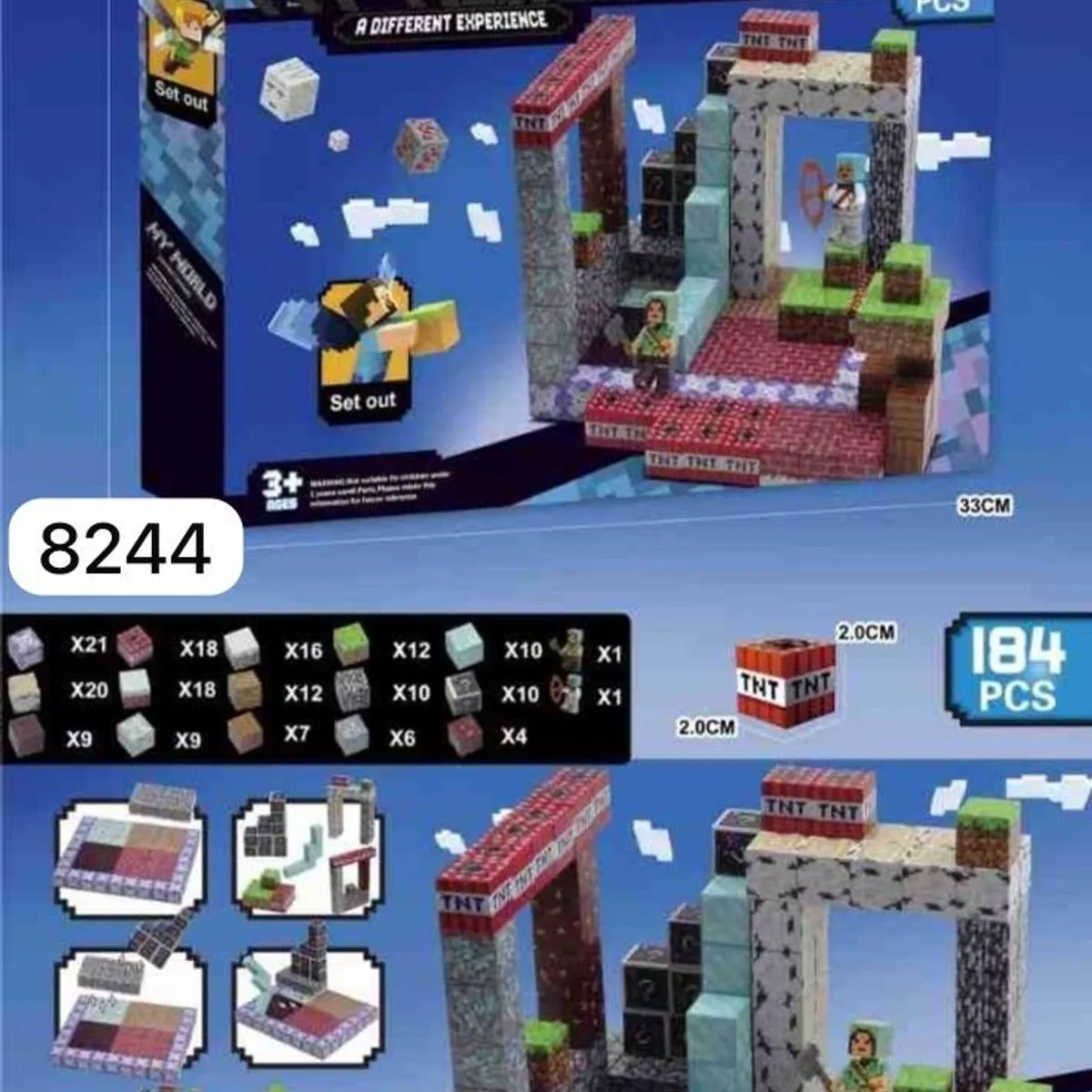 Zabawki Klocki Magnetyczne My World 184PCS