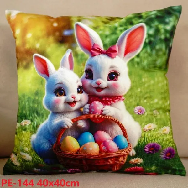 Poszewka Wielkanocna z Zającami 40x40 cm