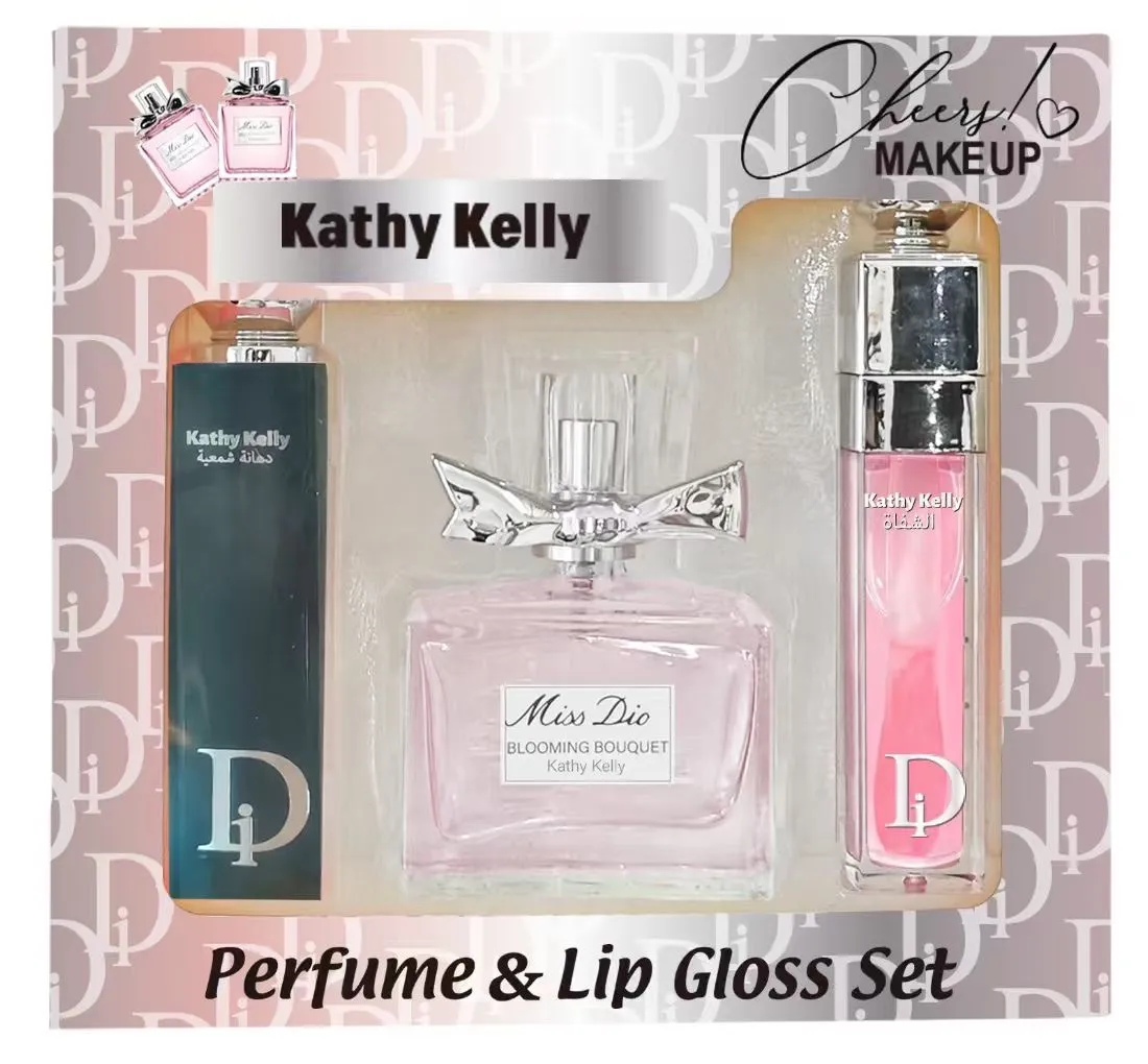 Zestaw Perfumy & Błyszczyki do Ust Kathy Kelly 3 szt