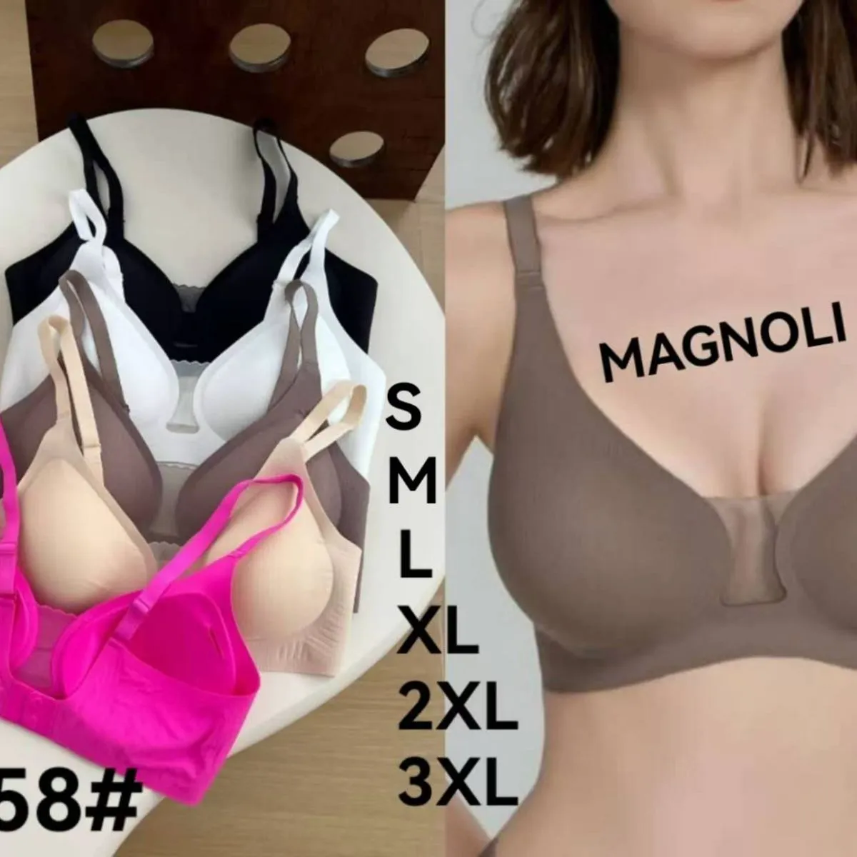 Biustonosz damski Magnoli bezszwowy S-3XL 998#