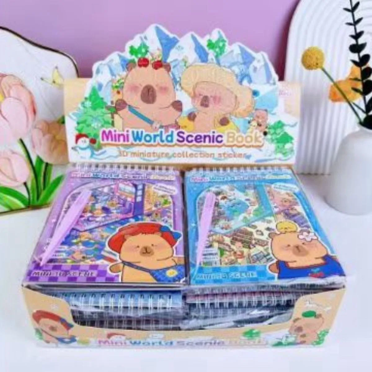 Zabawki Naklejki Mini World Scenic Book Kapibara