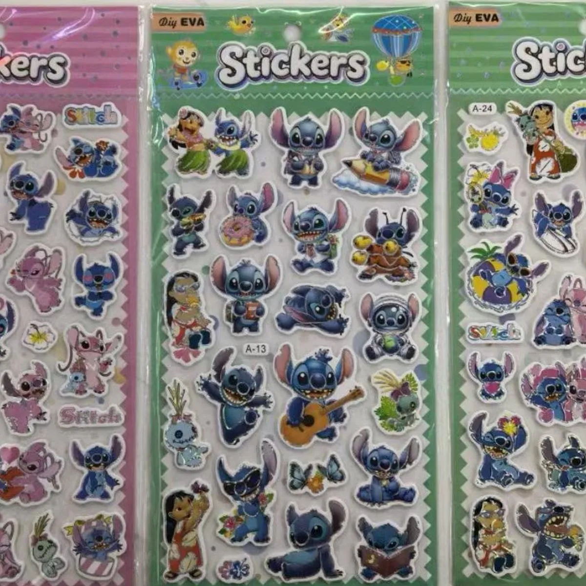 Naklejki Stitch EVA 3 arkusze DIY