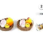 Ozdoby Wielkanocne 2PCS Kurczaki w Gniazdach 5cm