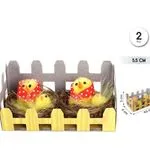 Ozdoby Wielkanocne 2PCS Kurczaki w Gniazdku 5.5cm