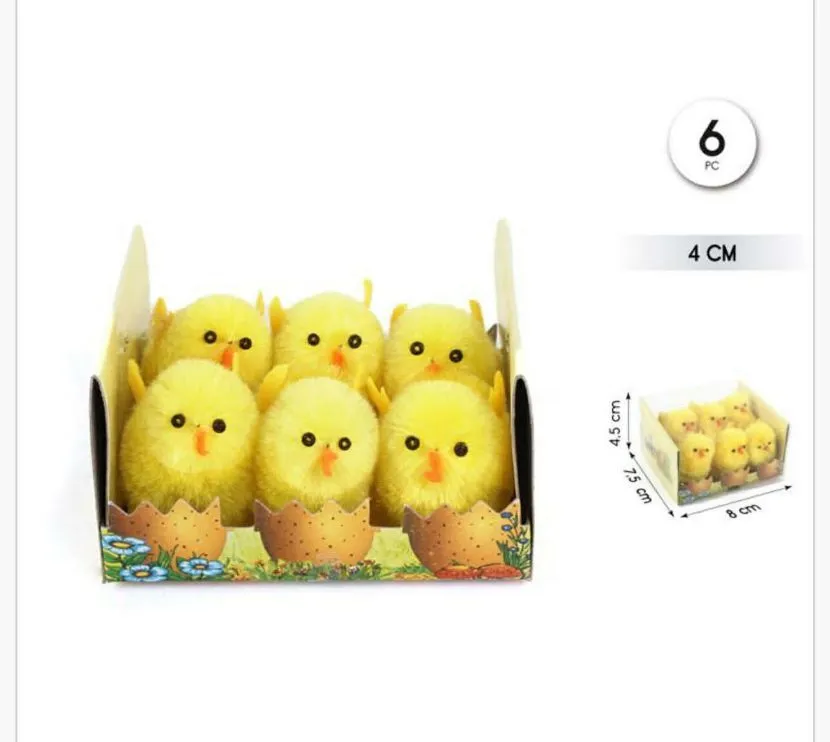 Ozdoby Wielkanocne - Żółte Pisklęta 4 cm, 6 szt