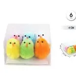 Ozdoby Wielkanocne - puchate kurczaki 4 cm, 6 szt