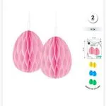 Ozdoby Wielkanocne 2PCS 8cm Różowe Jaja Papierowe
