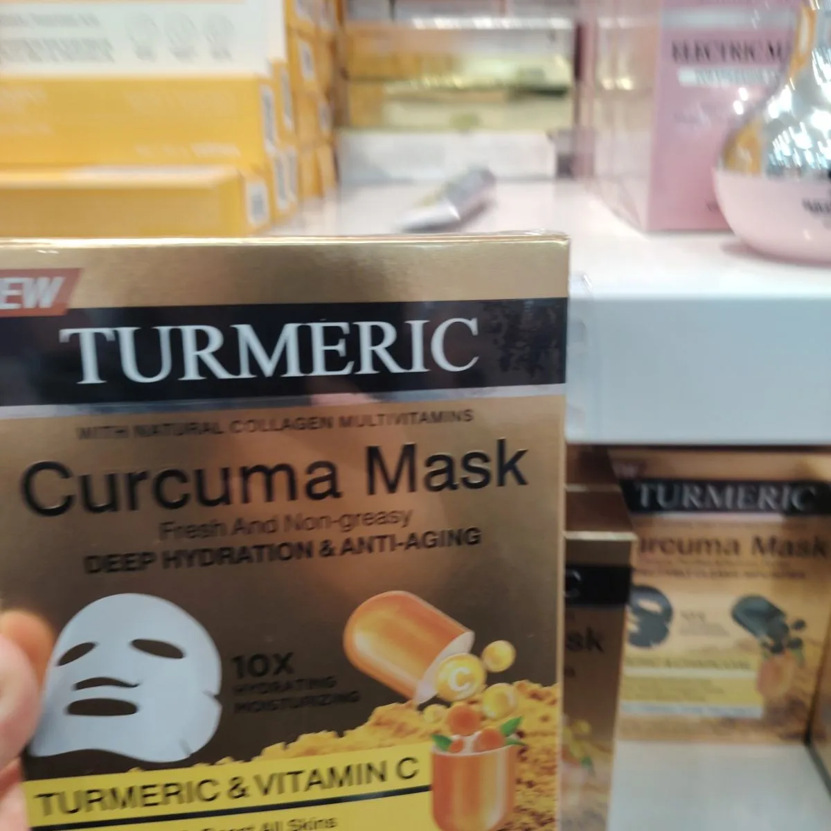 Maska do twarzy Turmeric z naturalnym kolagenem 10 szt