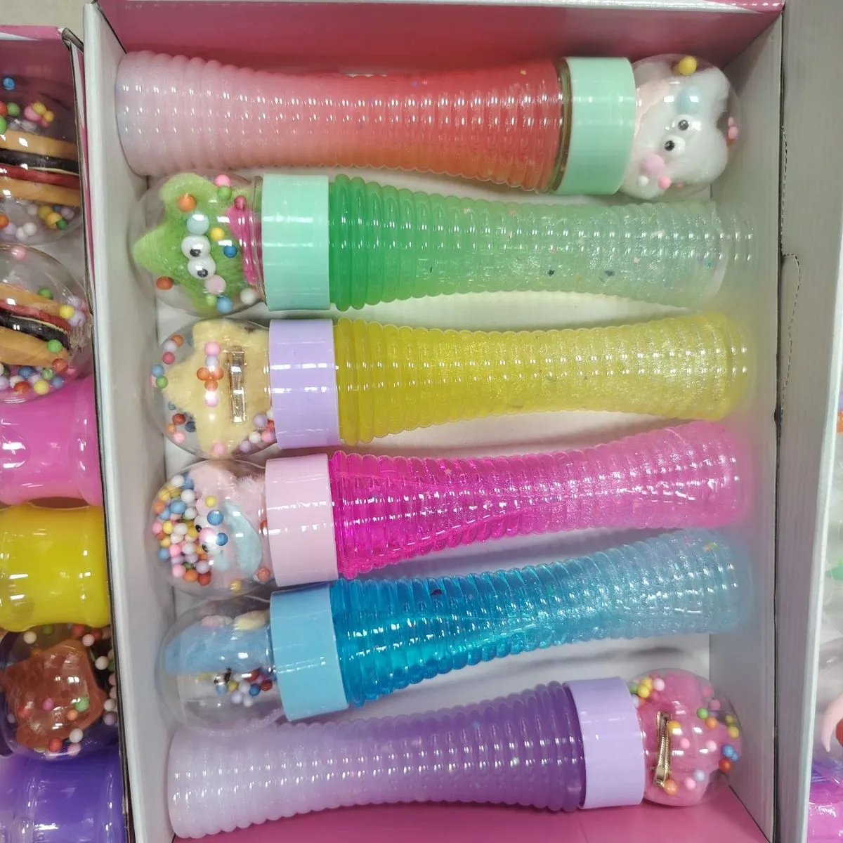 Zabawki Slime w tubach z brokatem i ozdobami, 12 szt