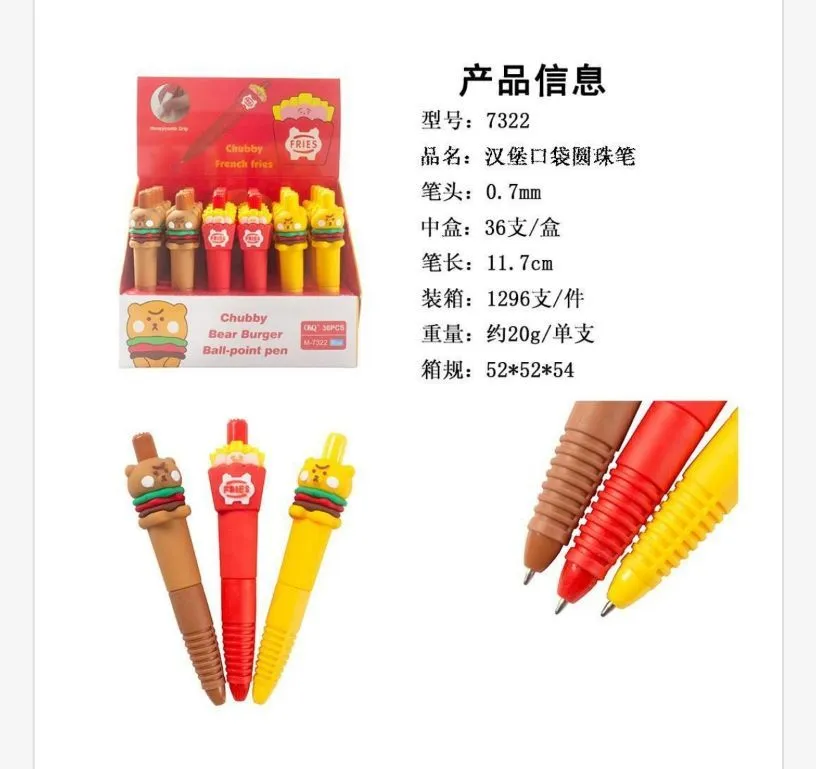 Długopisy Zabawkowe Chubby Burger Point Pen 11cm