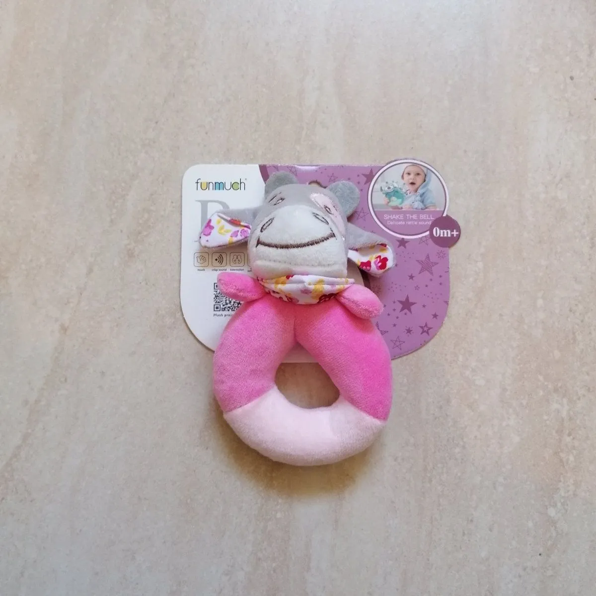 Grzechotka FurBaby Różowa z Myszką 0+