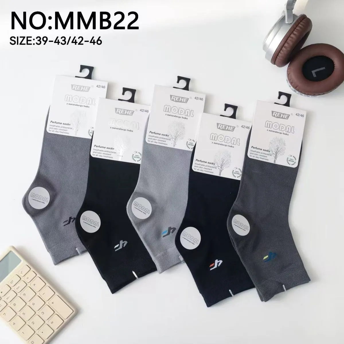 Skarpetki męskie MOJI Parfum 39-46, 5 par, NO:MMB22