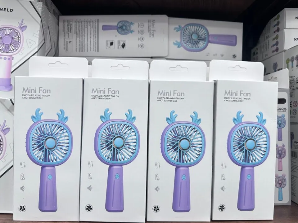 Mini Fan dla Dzieci - Ręczny Wentylator USB z Rogami, 6 szt.