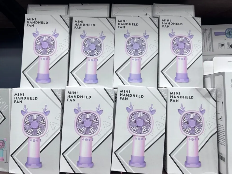 Mini Fan dla Dzieci - Ręczny Wentylator z Uszami Jelonka, Fioletowy