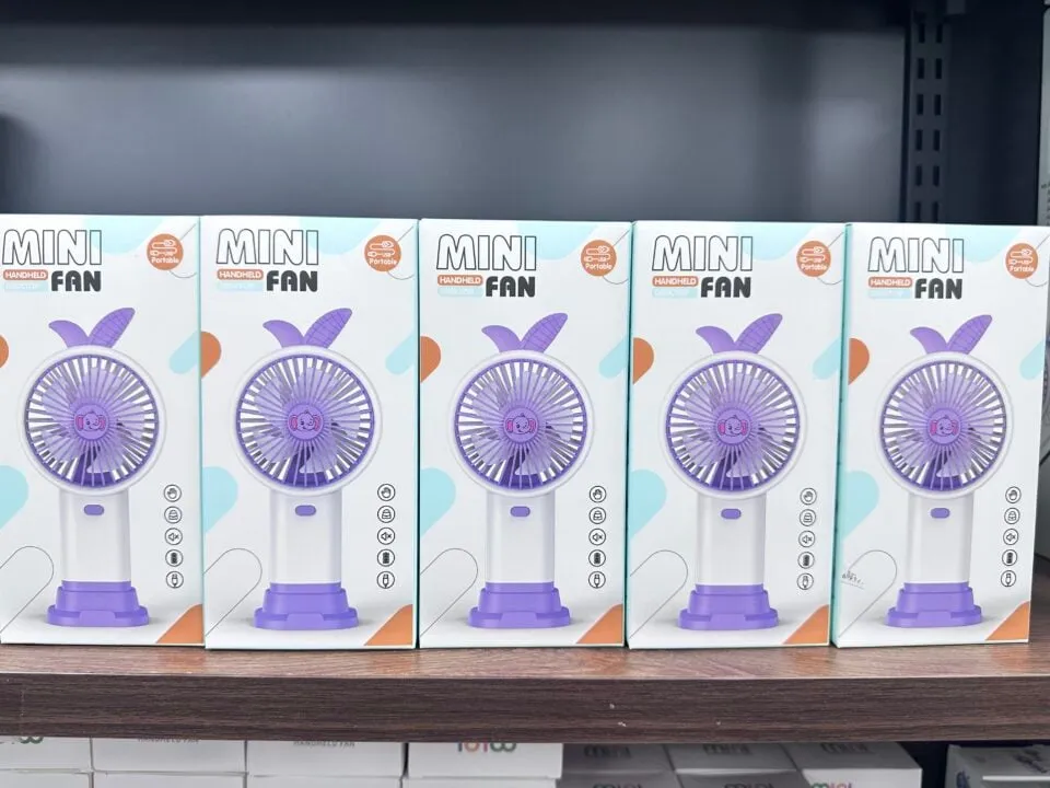 Mini Fan dla Dzieci - Ręczny Wentylator USB z Uszami, Fioletowy