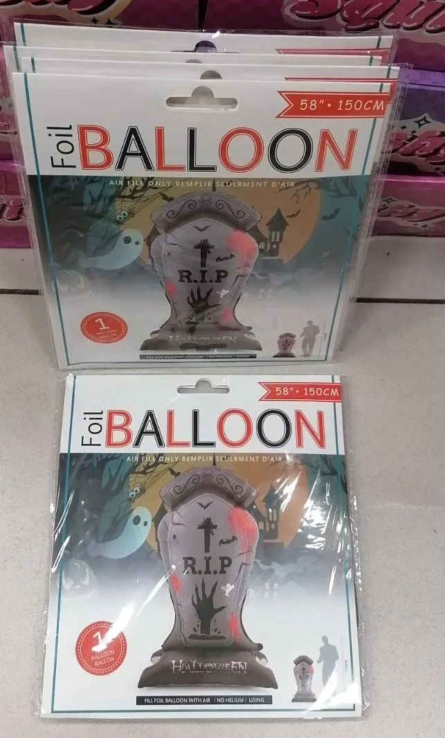 Balon Halloween Foliowy Nagrobek R.I.P. Stojący 98-150cm