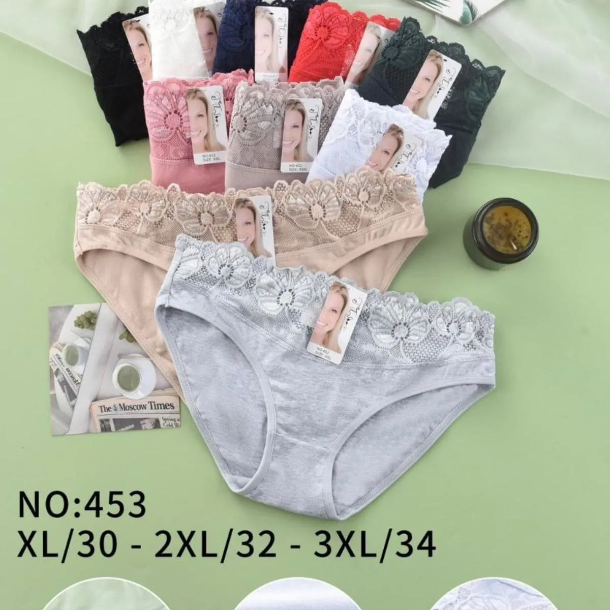 MAJKI DAMSKIE z ozdobną koronką T-Bao mix kolorów XL-3XL 24szt