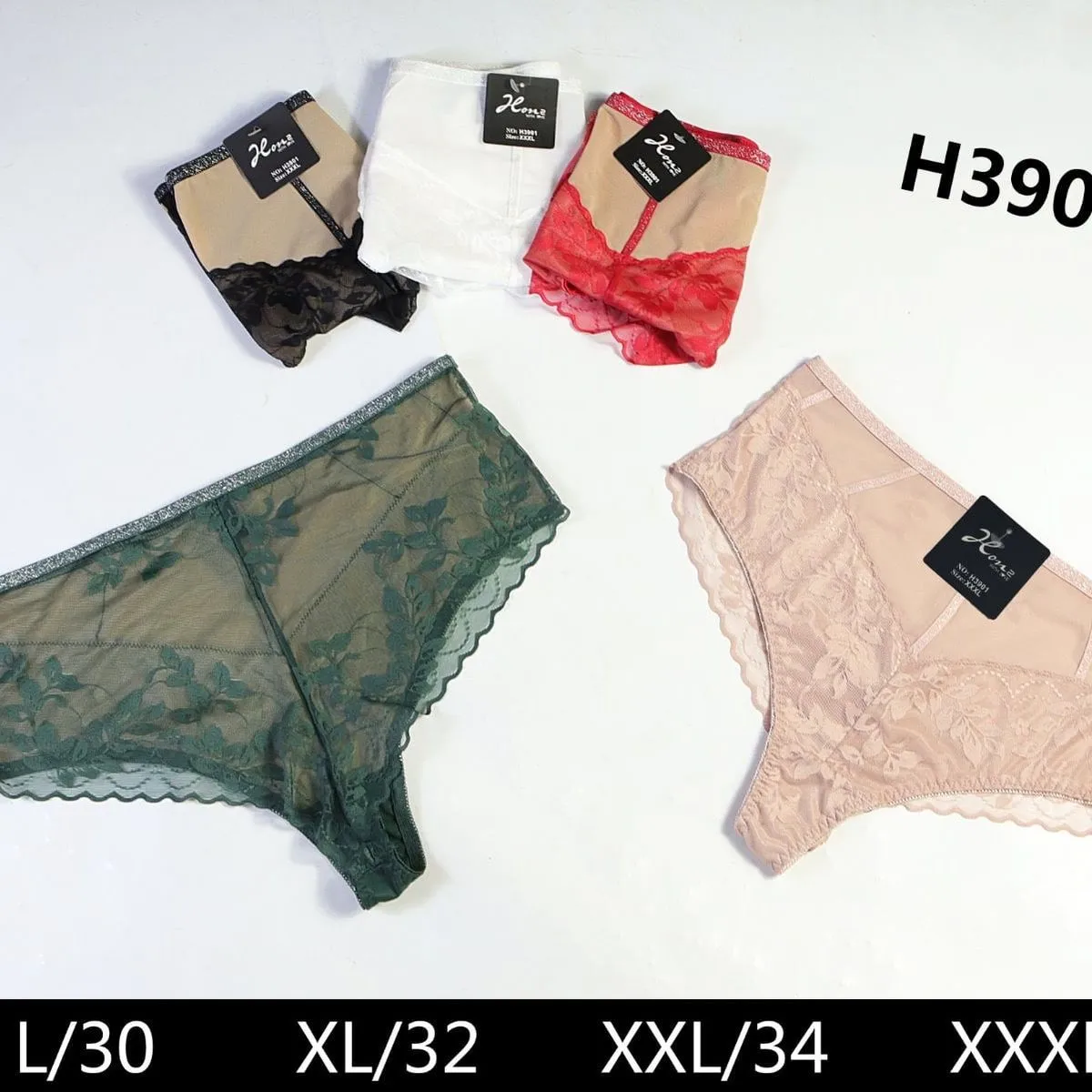 MAJKI DAMSKIE koronkowe Hona H3901 mix kolorów L-XXXL 24szt