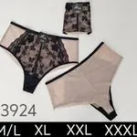 Majtki damskie koronkowe Hone 3924 beżowo-czarne, mix M/L-XL-XXL-XXXXL