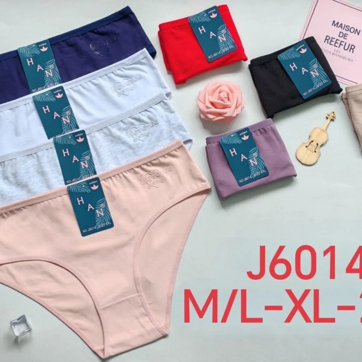 Majtki damskie bawełniane HAN J6014 mix kolorów M/L-XL-2XL 24szt