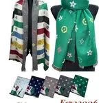 Szaliki damskie wzorzyste 30% lena 70% wiskoza F17230006