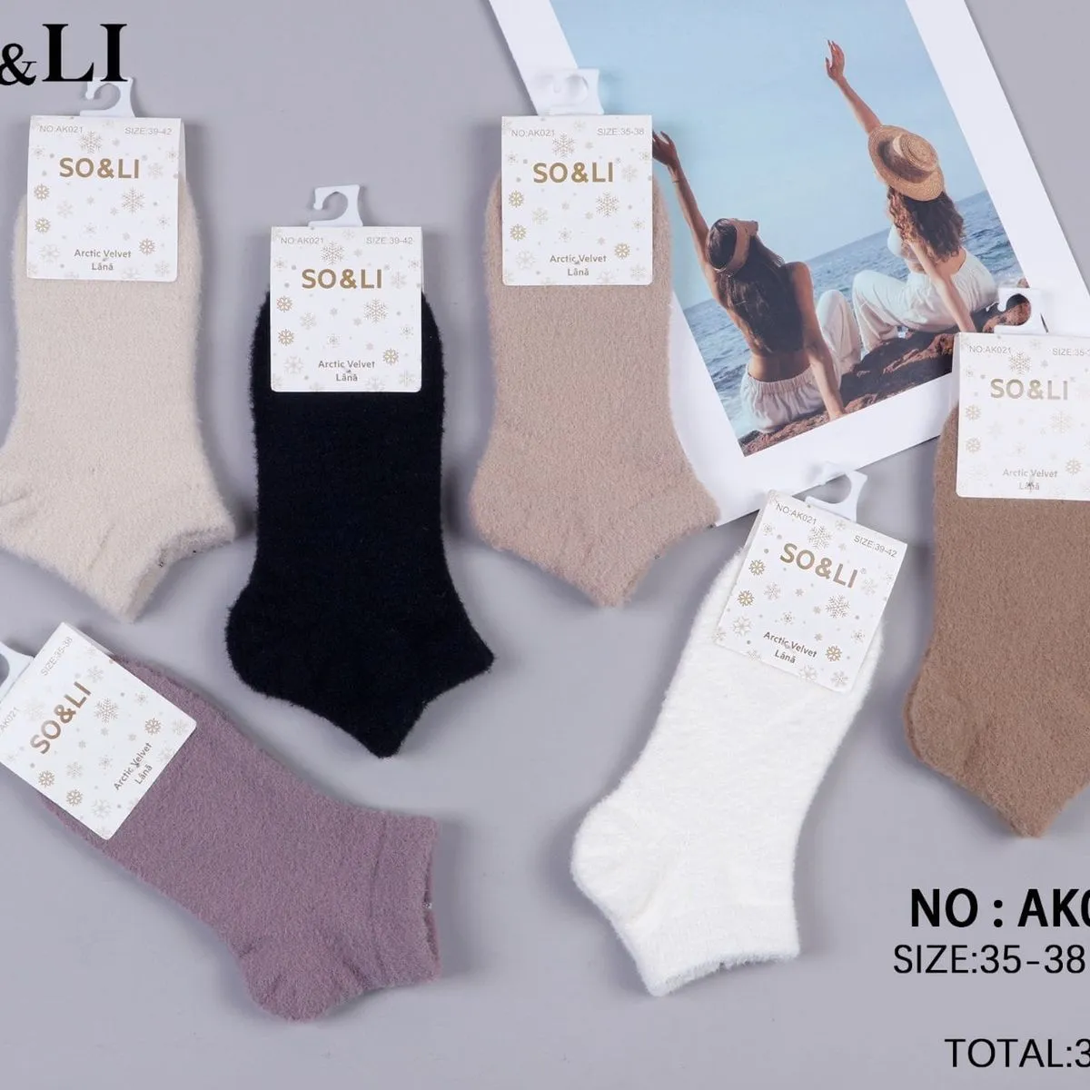 Skarpetki damskie SO&LI NO.AK021 rozmiar 35-42, 30 szt