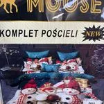 Komplet Pościeli 3cz 200/220 Śnieg Świąteczny Moose Moose