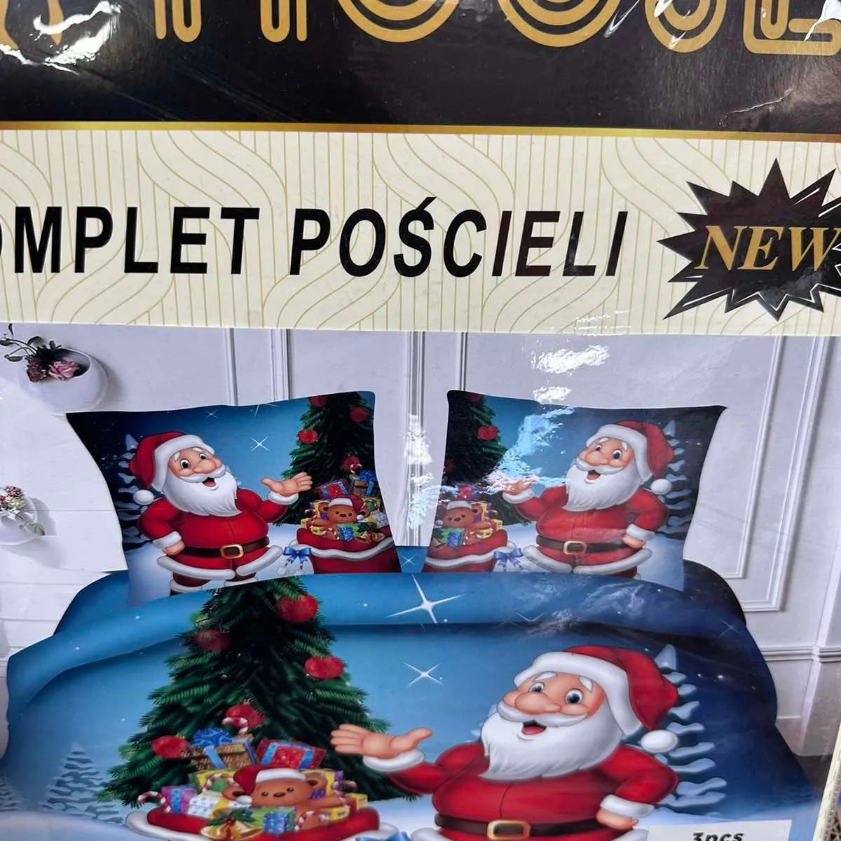Komplet Pościeli 3CZ Święty Mikołaj 200/220 Satin