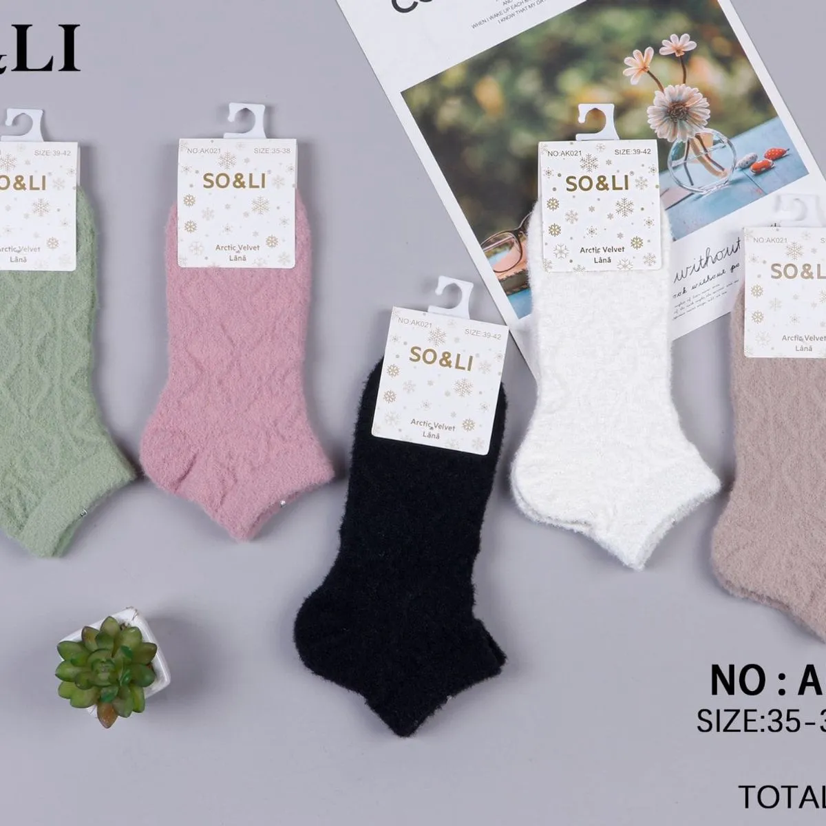 Skarpetki damskie S&O LI AK021, rozmiar 35-38, 30 par