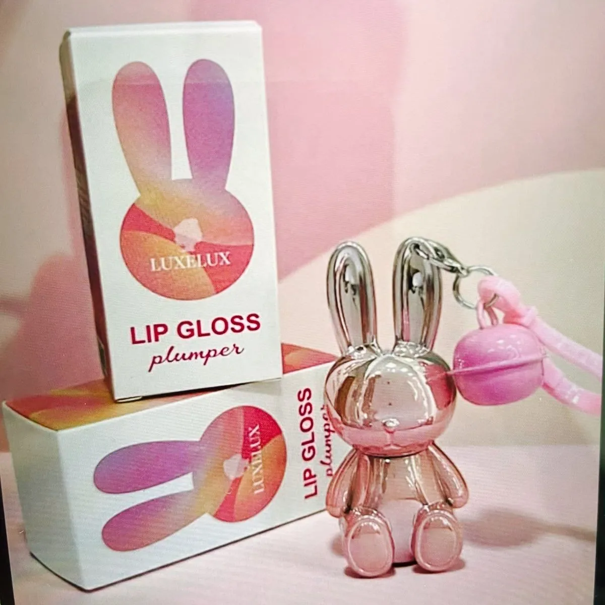 Błyszczyk do ust LUXELUX Lip Gloss z króliczkiem różowy