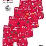 Bokserki męskie UOMO świąteczne 95% bawełna M-XXL 4 szt