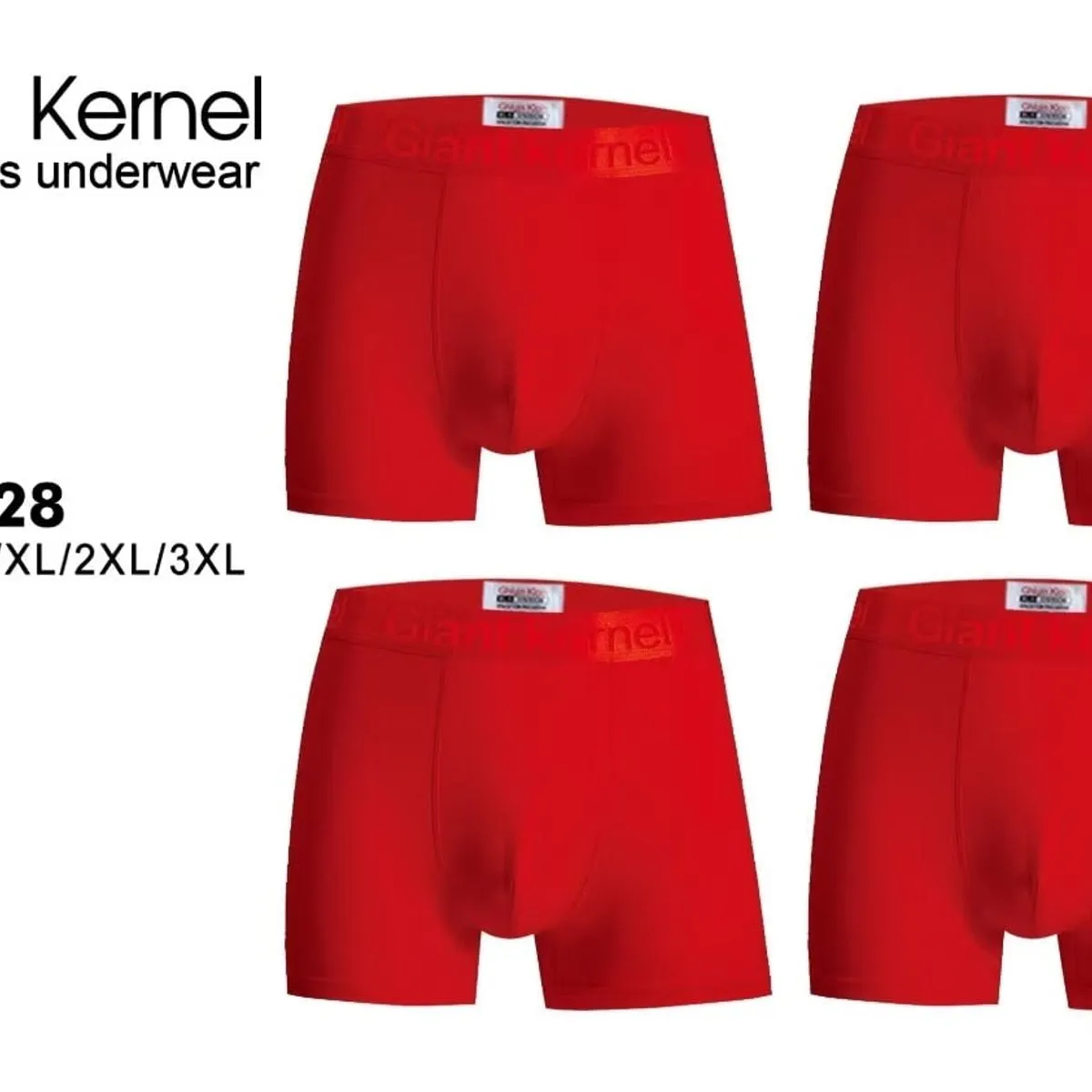 Bokserki męskie Giant Kernel czerwone M/L/XL/XXL/3XL 4 szt