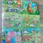 Mini Puzzle Zwierzęta Lasu i Dżungla 6 szt